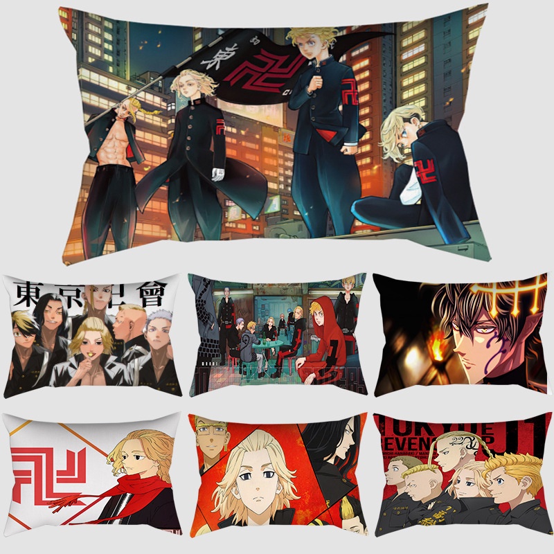 Vỏ bao gối hình chữ nhật họa tiết Tokyo Revengers trang trí nội thất độc đáo 30x50cm