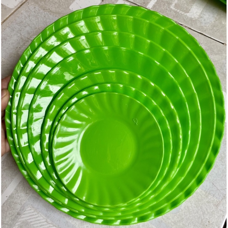 🔥Set 10 Dĩa Nhựa Xanh Dẻo, Loại CẠN, Nhiều Cở
