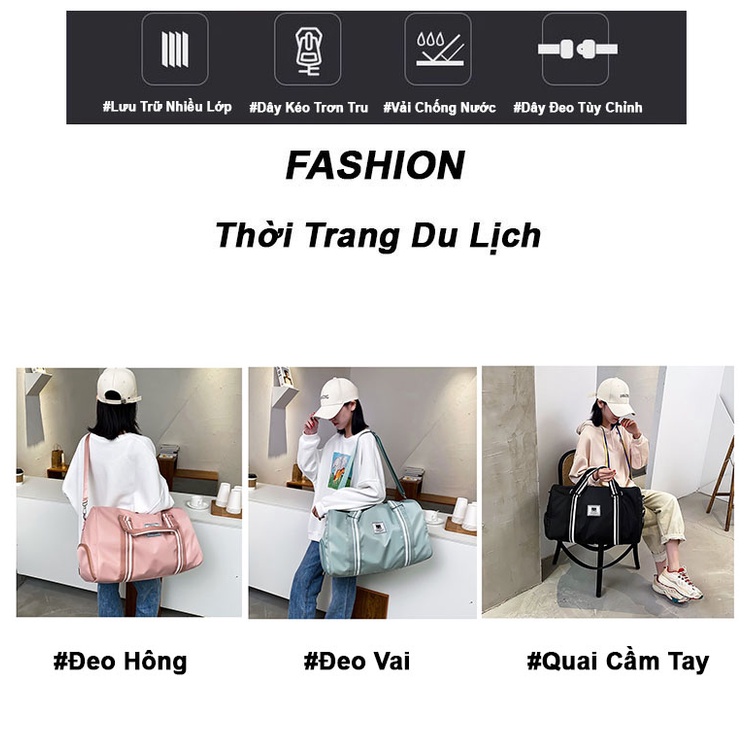 Túi du lịch nam nữ cỡ lớn đa năng ZAJA túi trống du lịch đựng quần áo nhiều ngăn chống nước thời trang xách tay ulzzang