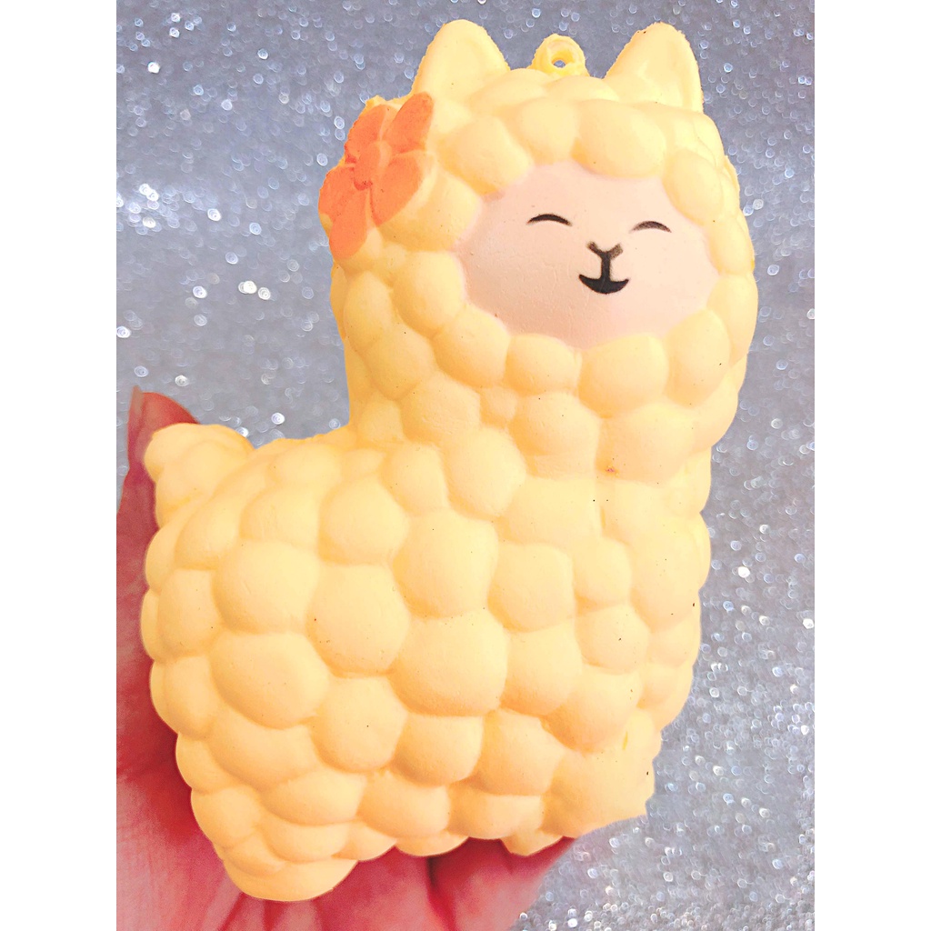 Squishy Lớn JUMBO Hình Con Cừu Màu Vàng Đồ Chơi Xốp Giảm Stress Hình mềm mịn dễ Thương đàn hồi Cho Bé