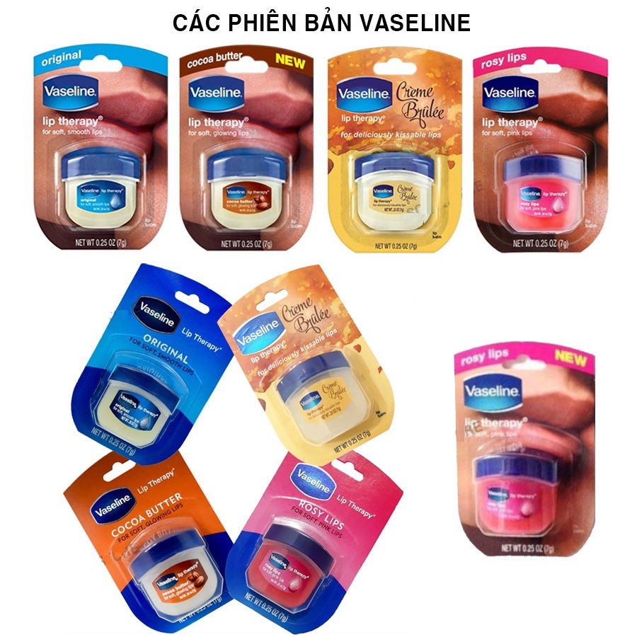 Sáp dưỡng Môi Vaseline Lip Therapy 7g Mỹ, tẩy da chết, dưỡng ẩm và làm hồng môi - Trung Đông Pharmacy