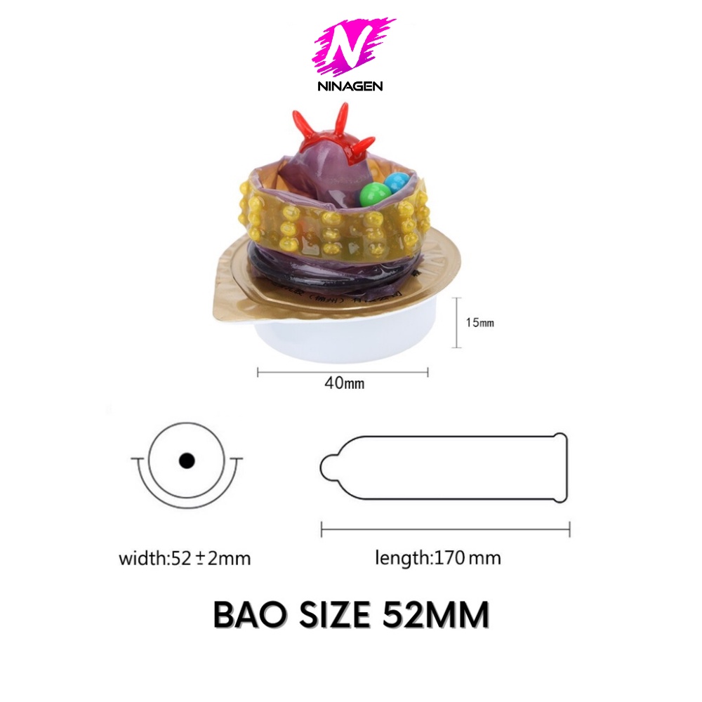 Bao cao su gân gai lớn Extra Sensitive kéo dài thời quan quan hệ Hộp 6 cái bcs 6 kiểu_NinaGen