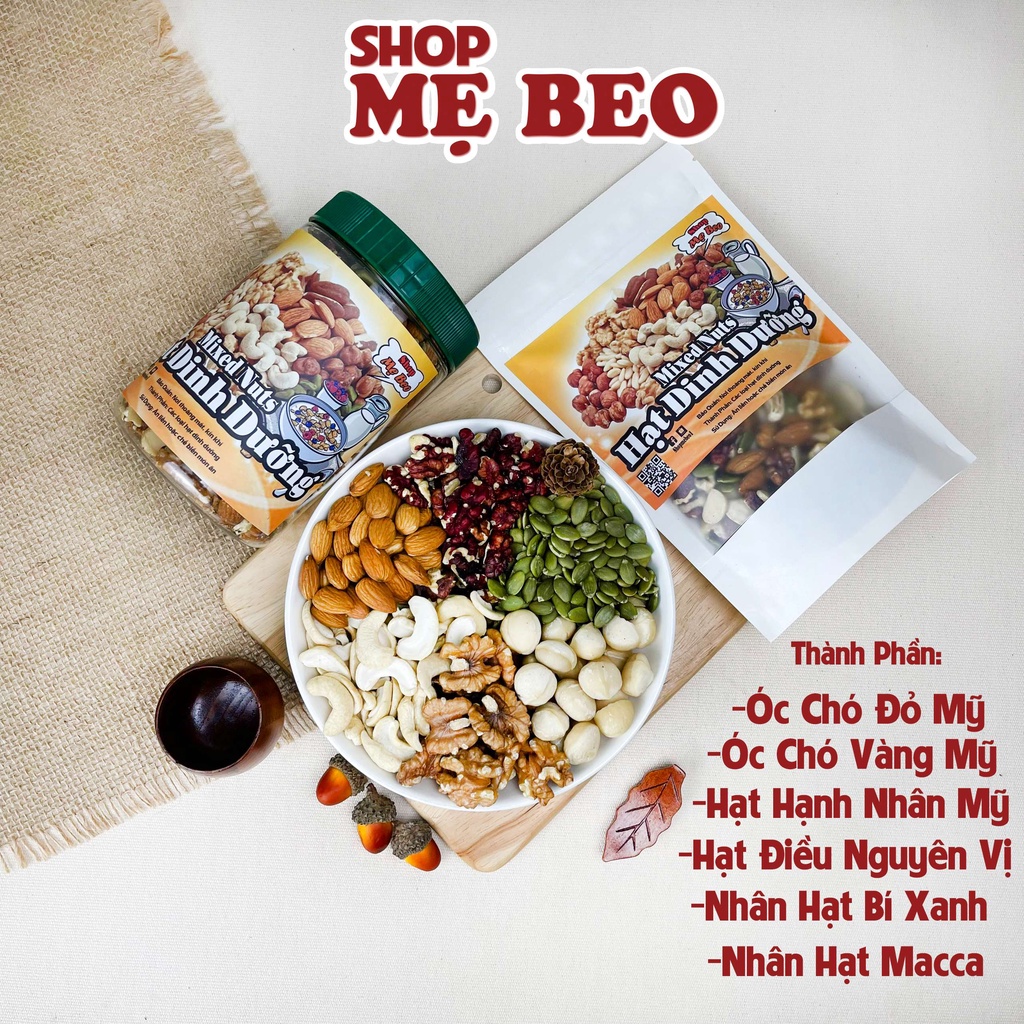 500Gr Hạt Dinh Dưỡng Mixed Nut 6 Loại Hạt Sấy Chín, Ngủ Cốc Ăn Kiêng Giảm Cân