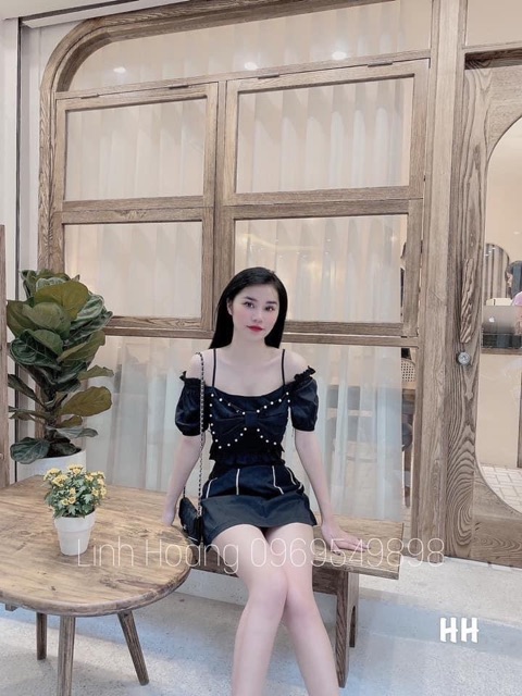 SÉT ÁO TRỄ VAI BÈO NƠ ĐÍNH NGỌC +QUẦN GIẢ VÁY SIÊU XINH XẮN LUN NHA🥰🥰