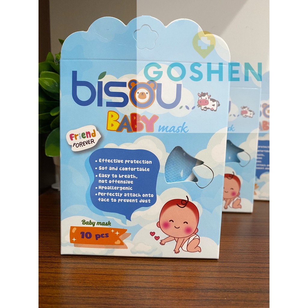 1 Hộp 10 cái Khẩu Trang Y Tế Trẻ em Bisou Baby Kháng Khuẩn, Bảo Vệ Hiệu Quả, Đạt tiêu chuẩn kiểm định | BigBuy360 - bigbuy360.vn
