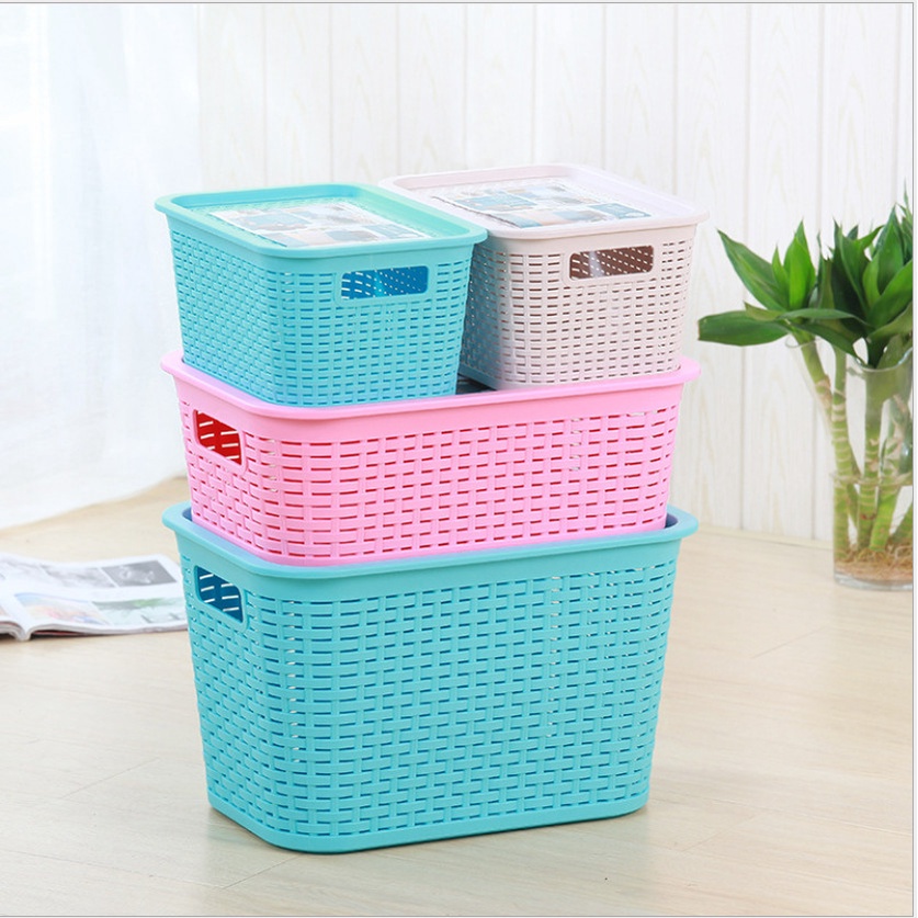 Giỏ nhựa đựng đồ có nắp 3 size Việt Nhật