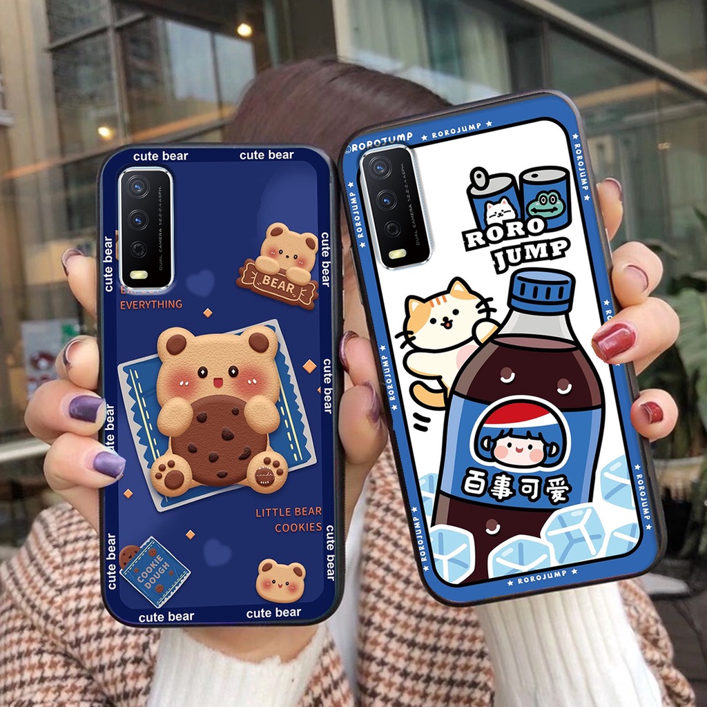 Ốp lưng Vivo Y12S 2021 in hình 3D GẤU cute be@r, soda, happy day cực hot ,thời thượng