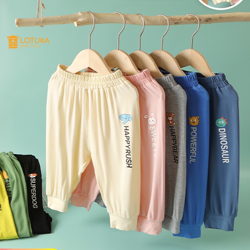 [Vải thun ] Quần dài bé trai bé gái dễ thương, quần áo trẻ em mặc nhà mùa thu cho bé 4-18kg