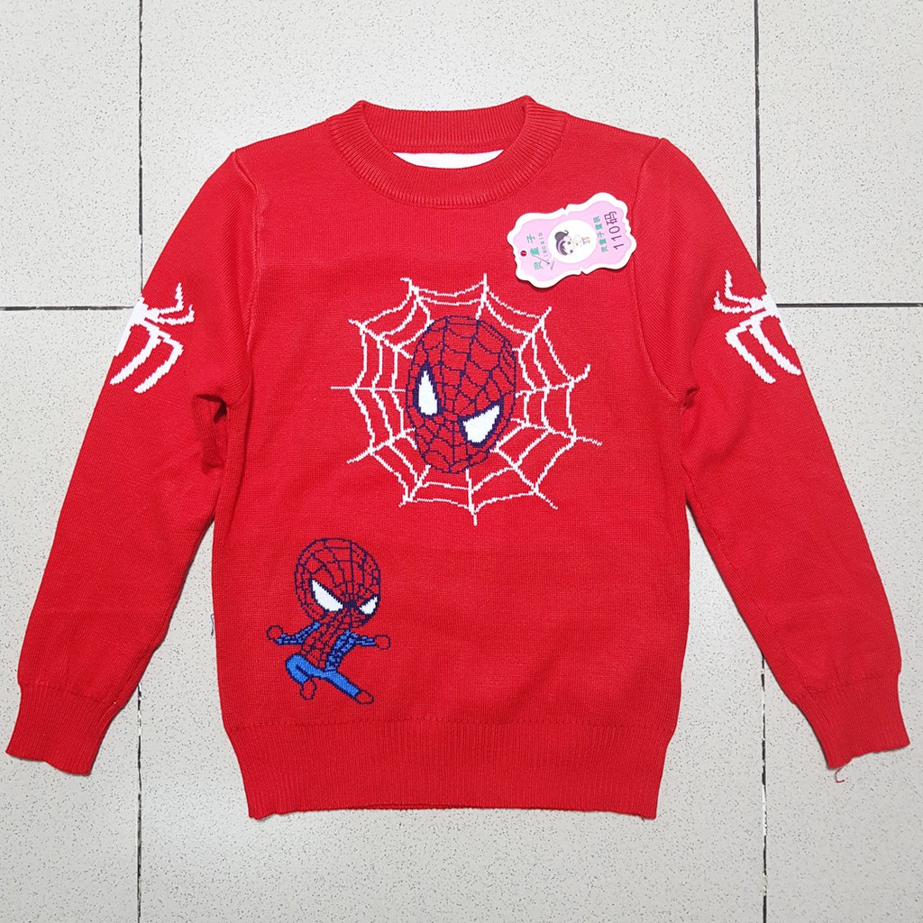 Áo len dệt kim dày dặn ngươi nhện spiderman bé trai