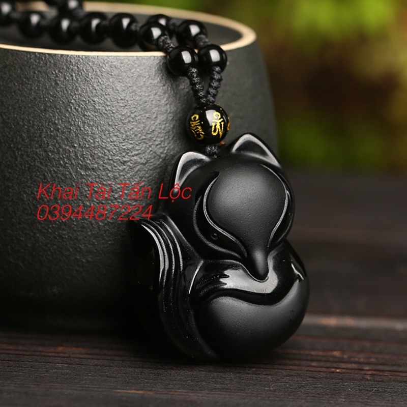 Dây chuyền hồ ly đá đen tình duyên vẹn tròn
