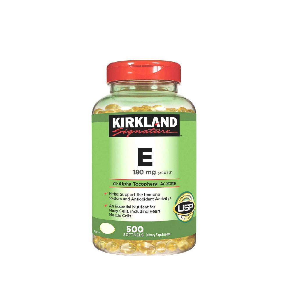 Vitamin E Kirkland 400 IU Mỹ 500 Viên Trẻ Hóa Làn Da Chống Lão Hóa 180Mg Vitamin E Hỗ Trợ Làm Đẹp Da