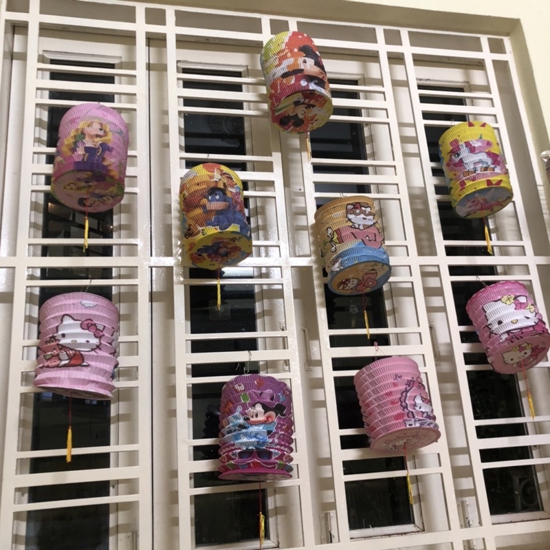 Lồng đèn trung thu hình trụ giấy cho bé, hàng nhập Quảng Châu