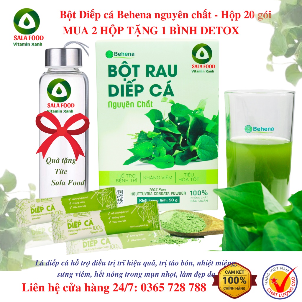 Bột diếp cá sấy lạnh nguyên chất 100%, an toàn, tiện lợi, Date mới nhất