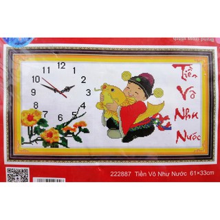 Tranh thêu chữ thập Tiền vô như nước 222887