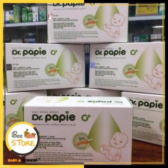 [CHÍNH HÃNG] Gạc rơ lưỡi Dr.papie (Hộp 30 gói)- Sạch tưa lưỡi, nấm lưỡi { Dùng sẵn }