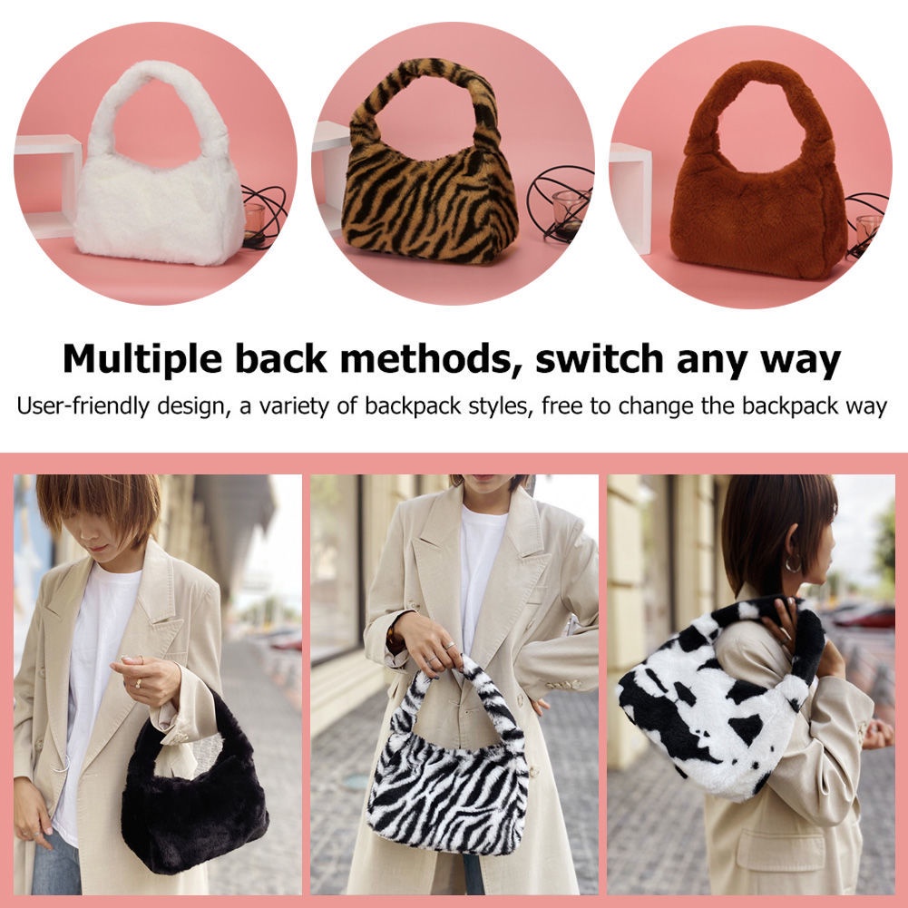 Túi Xách Kẹp Nách Phối Lông Phong Cách Thời Trang Thu Đông Mới Cho Nữ