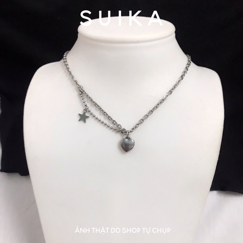 (ẢNH THẬT) Dây Chuyền Nữ Mặt Trái Tim Thép Không Gỉ Vòng Cổ Suika.Acc