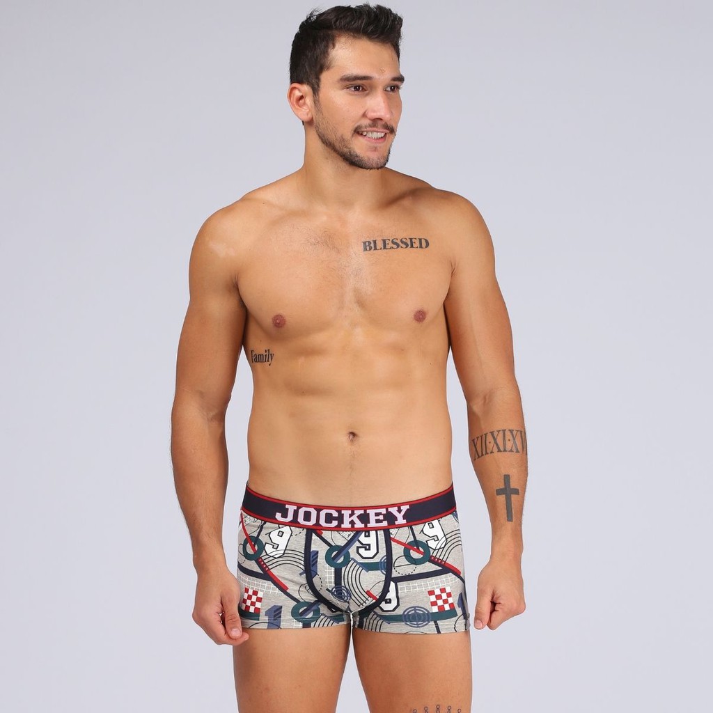 Quần Lót Nam Jockey Dáng Trunk Boxer Bản To Thun Cotton Thời Trang Thoáng Khí Họa Tiết - JUMB0303