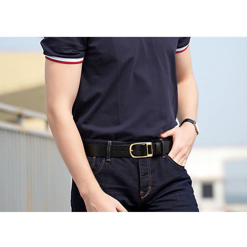 Thắt Lưng Da Nam Mặt Vuông Cao Cấp Dây Nịt Nam Phong Cách Thời Trang Nam Tính DEMI