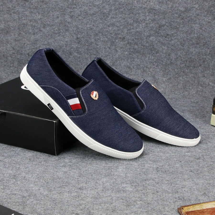 Giày lười vải nam thân xanh đen đế trắng TS279 Tronshop | BigBuy360 - bigbuy360.vn