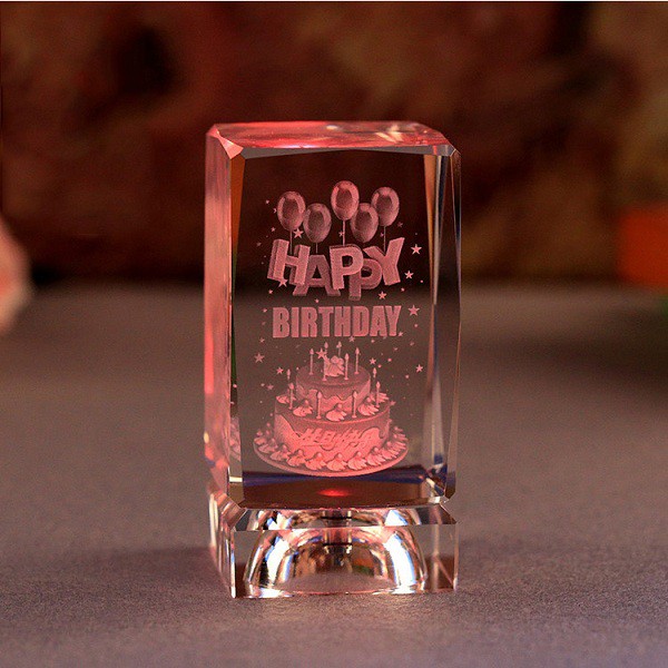Quà lưu niệm pha lê Happy birthday- Quà sinh nhật tặng bạn trai, bạn gái -