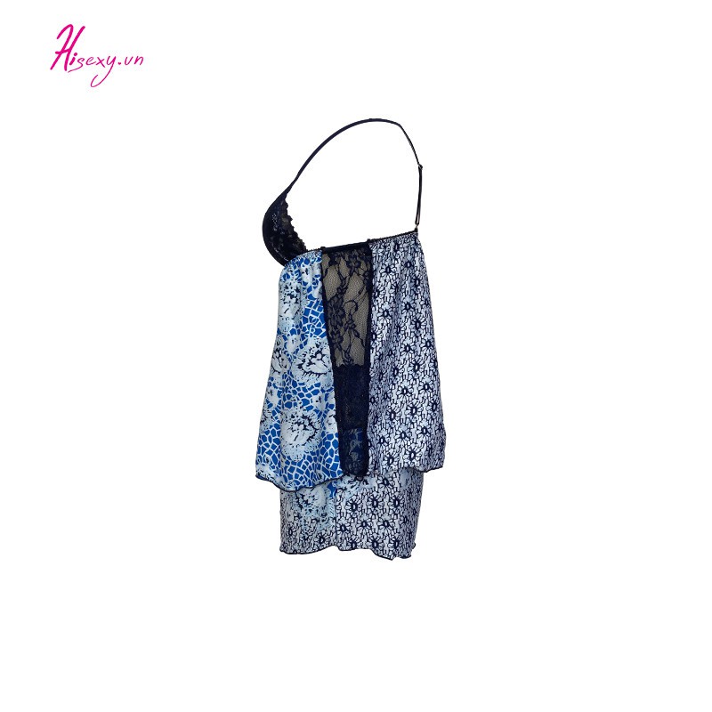 Đồ bộ Ngủ Nữ Hisexy Lụa Satin Trơn Dáng Xuông Liền Thân T989BL