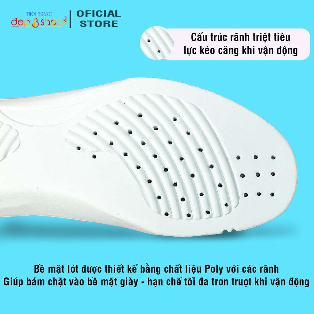 Lót giày thể thao Unisex chuyên dụng chống đau chân siêu nhẹ Lót giày khử mùi thoáng khí Cao Cấp Depvashock