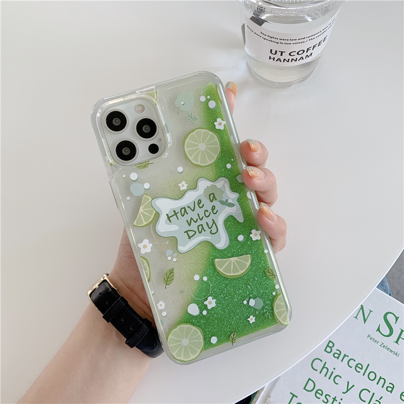 Ốp Điện Thoại Kim Tuyến Nước Hình Quả Đào/Chanh Cho Samsung Galaxy A23 A22 A22s A21s A20s A30 A20 A12 A11 A10s A10 A81 A91