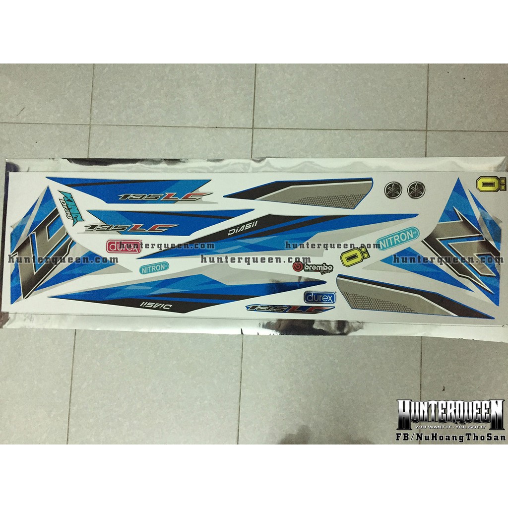 Tem rời Exciter 2011. LC 2017, chất liệu CROM, bạc xanh. Ex 135 đời 2011 đến 2014.