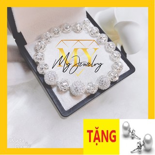 Lắc tay bi tròn bạc cao cấp