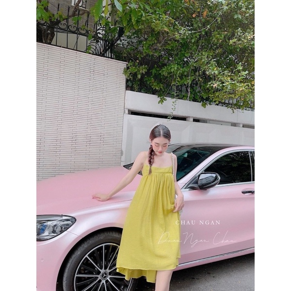 Đầm Xoè Nữ Hai Dây Dáng Dài Tiểu Thư Vải Lụa Đũi ( bầu bí bon chen thoải mái) (Hàng Có Sẵn - Giá Gốc) | BigBuy360 - bigbuy360.vn