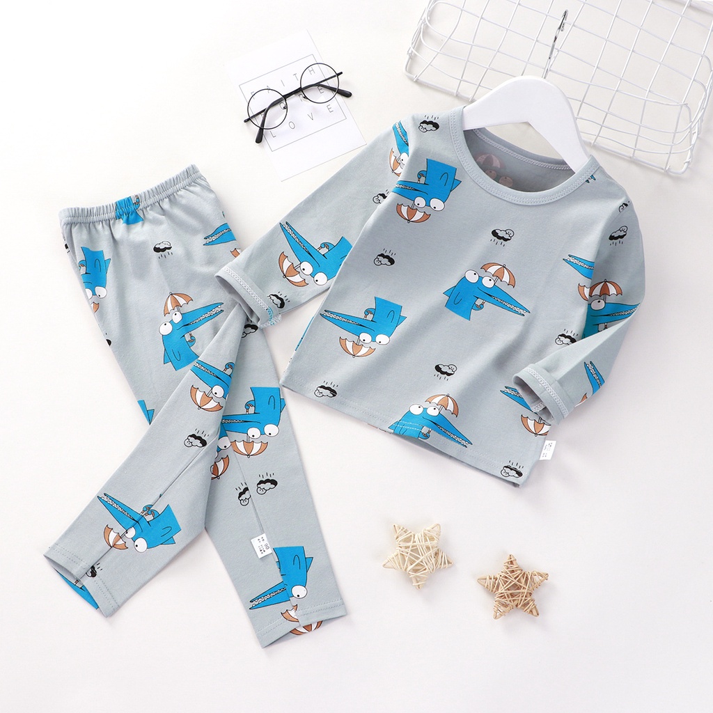 BT26 (10-38kg) Bộ thun cotton Hàn tay dài thu đông bé trai gái, siêu thấm hút-THỜI TRANG TRẺ EM