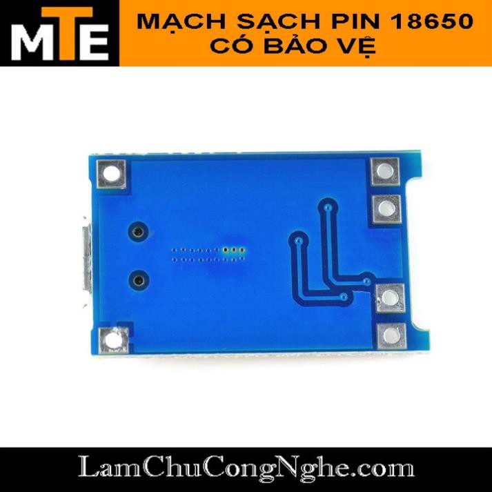 Mới! Mạch sạc pin 18650 1A TP4056 có bảo vệ Micro USB