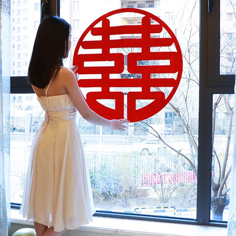 SONG HỶ DÁN TƯỜNG TRANG TRÍ ĐÁM CƯỚI CÓ SIZE TO