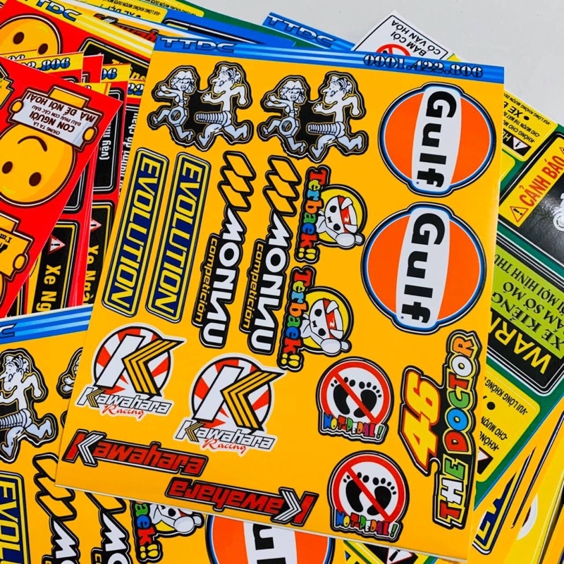 Bộ tem sticker Logo Racing