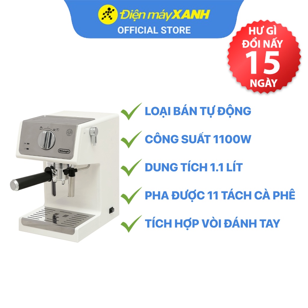 [Mã ELHADEV giảm 4% đơn 300K] Máy pha cà phê Delonghi ECP33.21.W