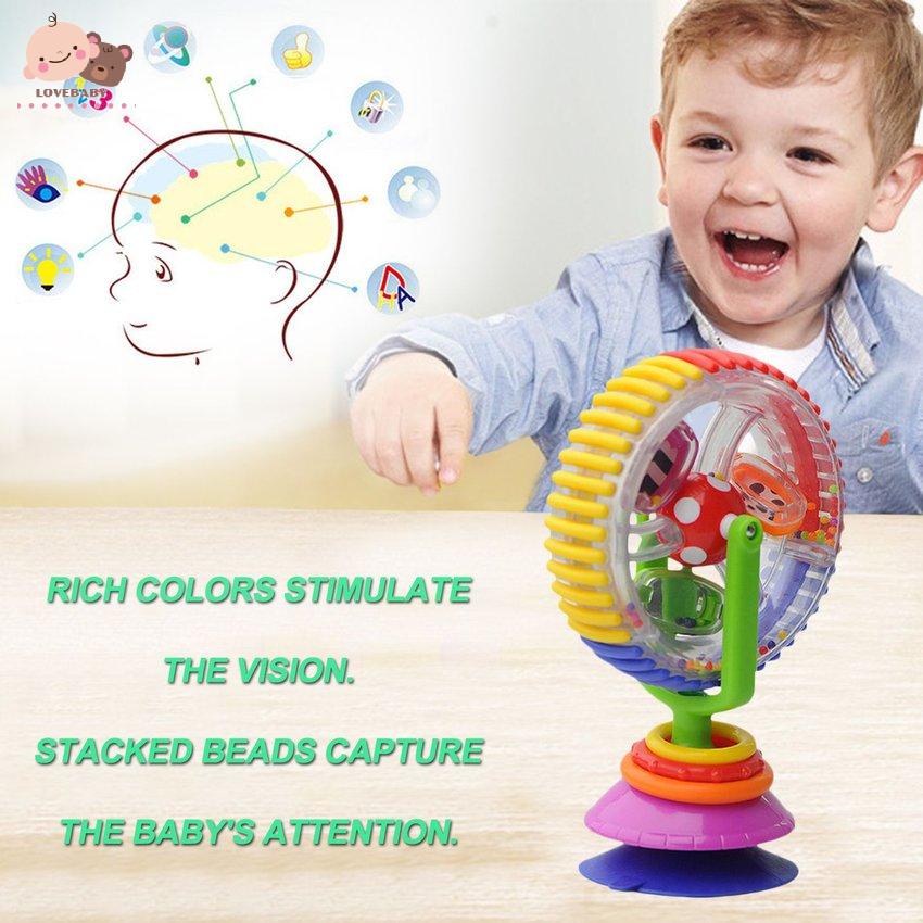 Baby Multi-Colors Rattle Toys Rotating Ferris Wheel Toys With Sucker Base