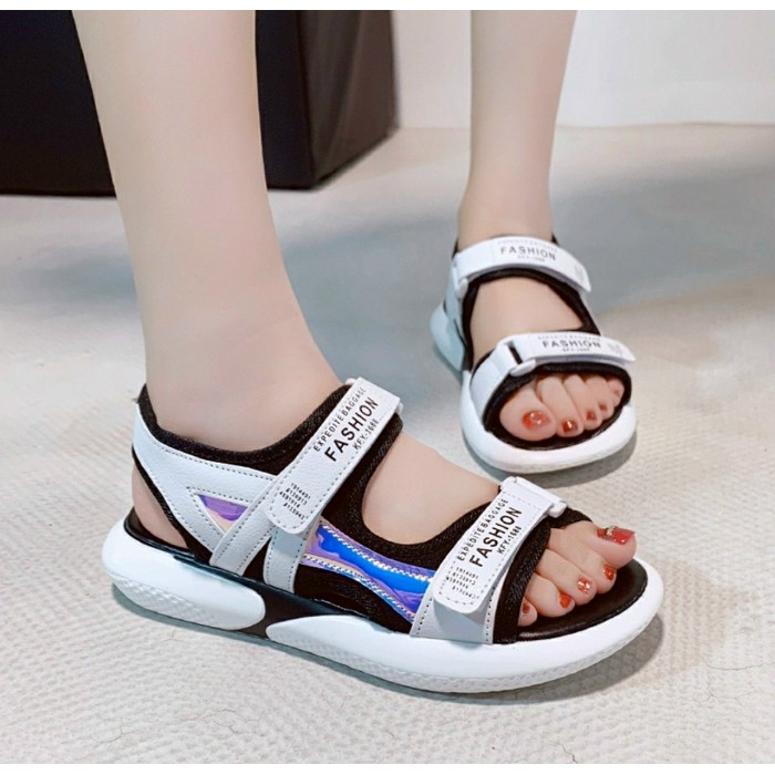 (3 Màu VIDEO) Sandal Nữ 2 Quai Viền Phản Quang Kiểu Dáng Hàn Quốc