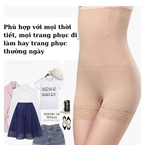Quần gen bụng mặc váy, quần lót cạp cao Minet nâng mông định hình sau sinh chống cuộn giảm mỡ thông hơi QGB003