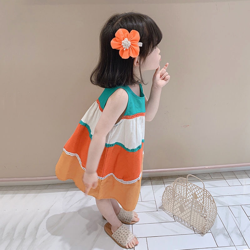 Váy xoè sát nách phối nhiều màu nhiều tầng cho bé gái  N00880