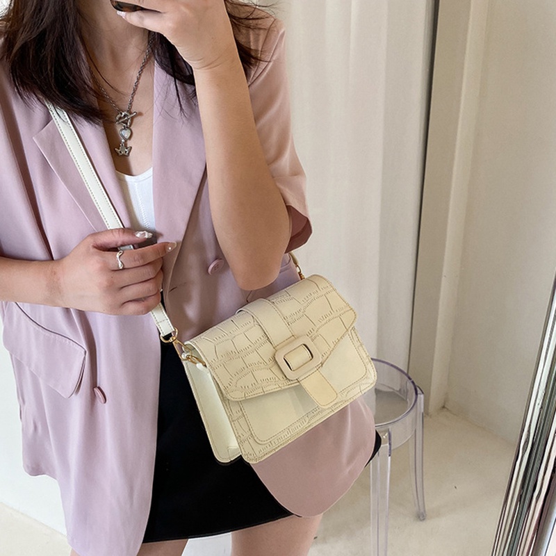 Túi Đeo Vai Dáng Vuông Vân Da Cá Sấu Kiểu retro Thời Trang Cho Nữ