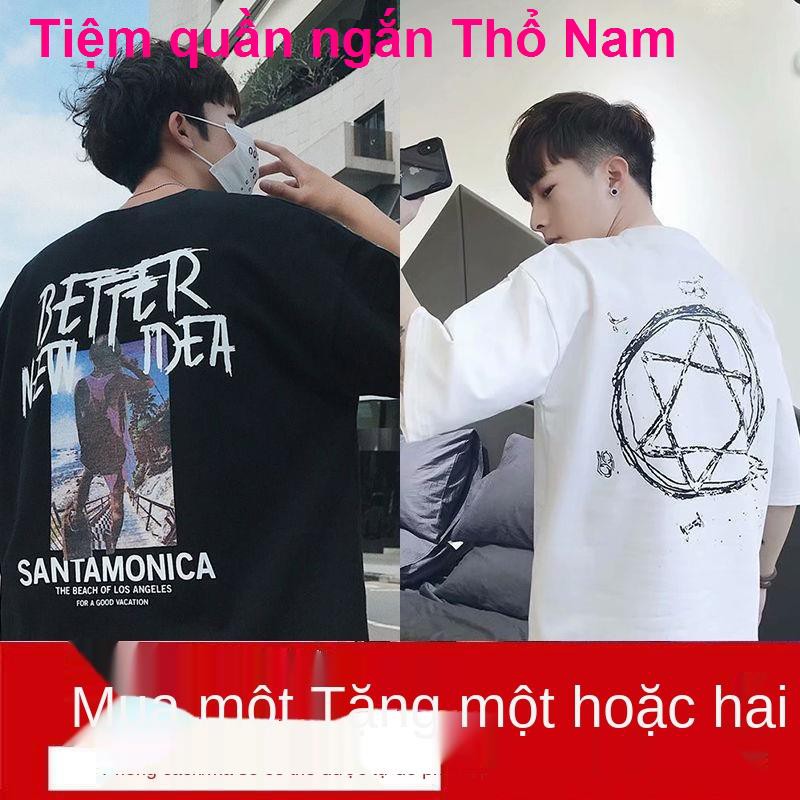 teen quần áo nam 14-15-16-17-18 tuổi thun ngắn tay học sinh trung cơ thể mùa hè