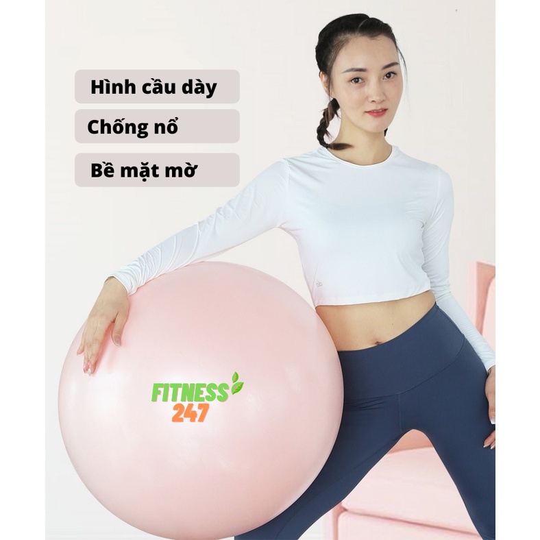 Bóng tập YOGA, GYM cao cấp bóng trơn 65cm dày 2mm chống nổ tập thể dục tại nhà (Tặng Bơm Bóng, Kim Bơm Dự Phòng)