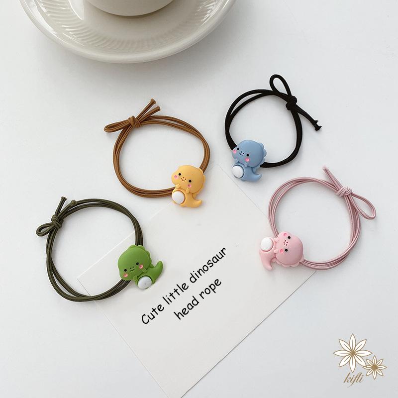 Dây Buộc Tóc Cao Su Thắt Nút Họa Tiết Khủng Long Hoạt Hình Đáng Yêu