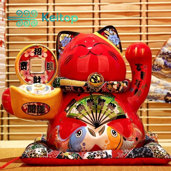Mèo May Mắn Chiêu Tài Lộc Phú Cát 20x20x18cm KEITOP MANEKI-028