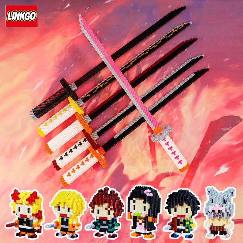 Đồ Chơi Lắp Ráp Mô Hình Kiếm Katana Của Zoro Trong Đảo Hải Tặc One Piece, Kimetsu Yaiba Với 230+ PCS
