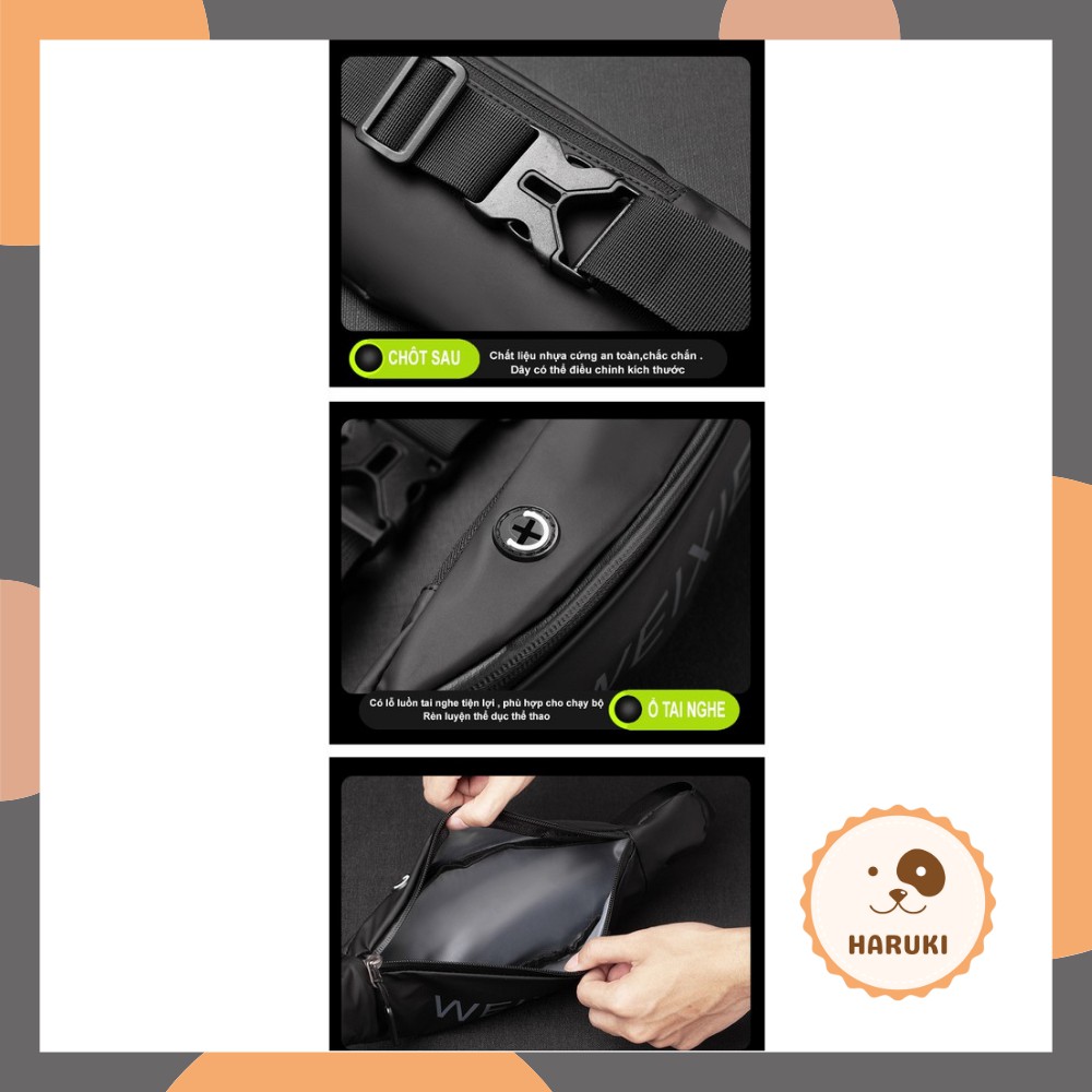 Túi đeo hông đeo thắt lưng Weixier chống nước sử dụng chạy bộ tập thể dục vừa đeo chéo thời trang - HARUKI Shop | BigBuy360 - bigbuy360.vn