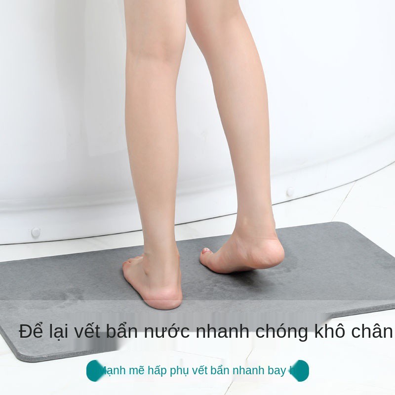 Thảm thấm bùn Han Ji Natural Diatom phòng tắm Sàn nhà vệ sinh lối vào nước Khô nhanh Tấm lót chân chống trượt