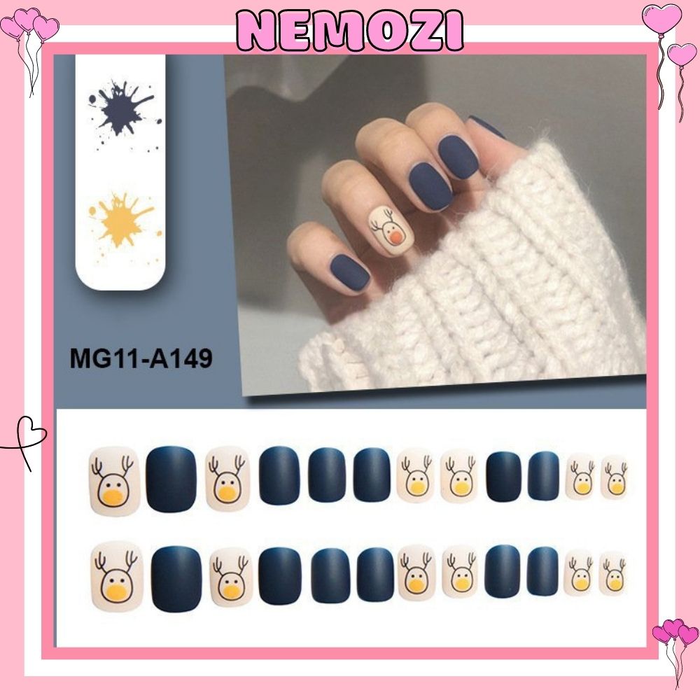 Bộ 24 Móng tay giả Nemozi nail giả thời trang nhiều màu cao cấp MG11
