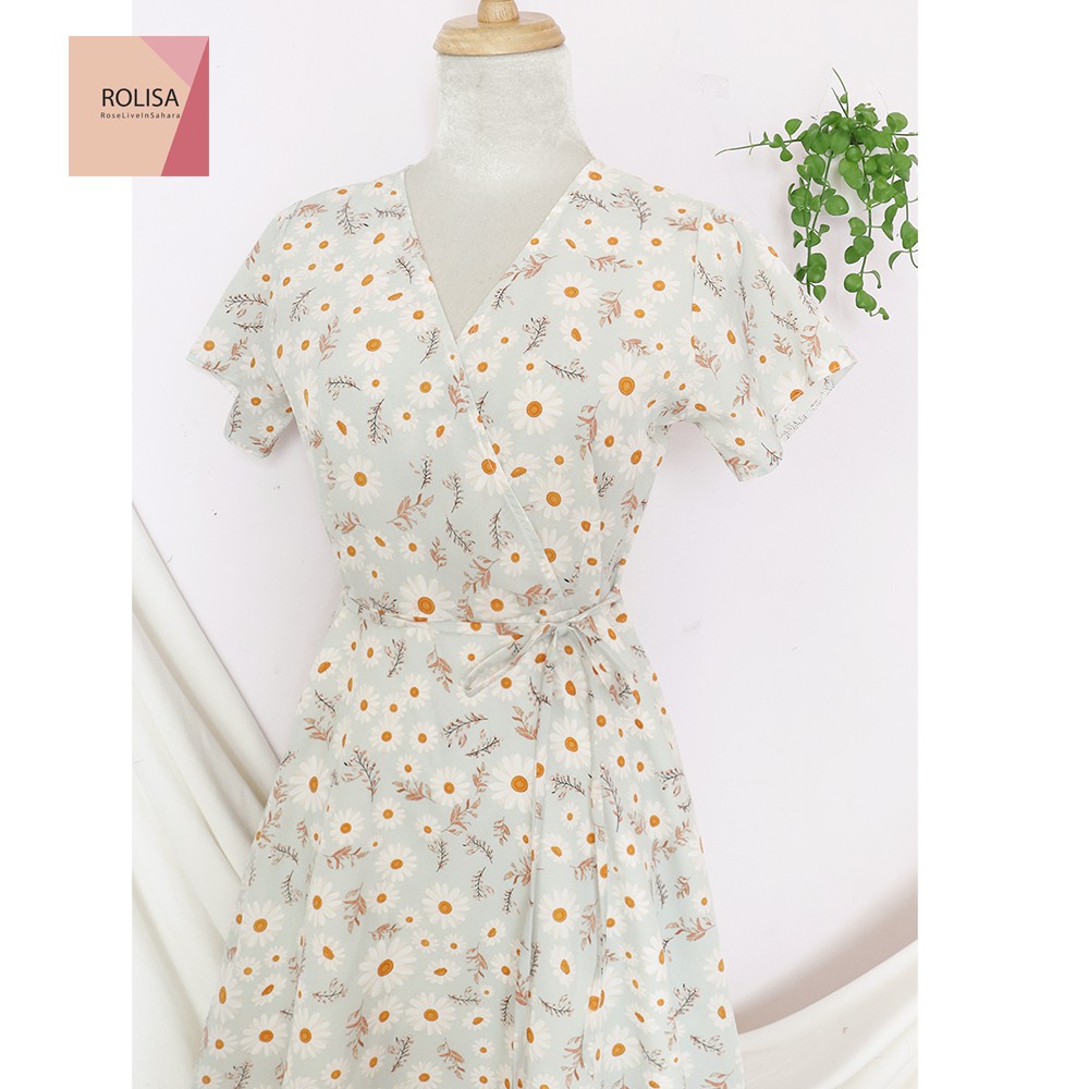 Đầm váy nữ hoa nhí, dáng xoè cổ chữ V xinh xắn, dễ thương RD045 | BigBuy360 - bigbuy360.vn